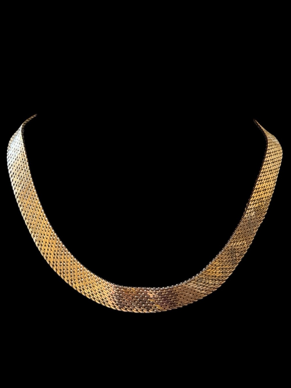 Vintage Monet Gold-Tone Mesh Collar Necklace